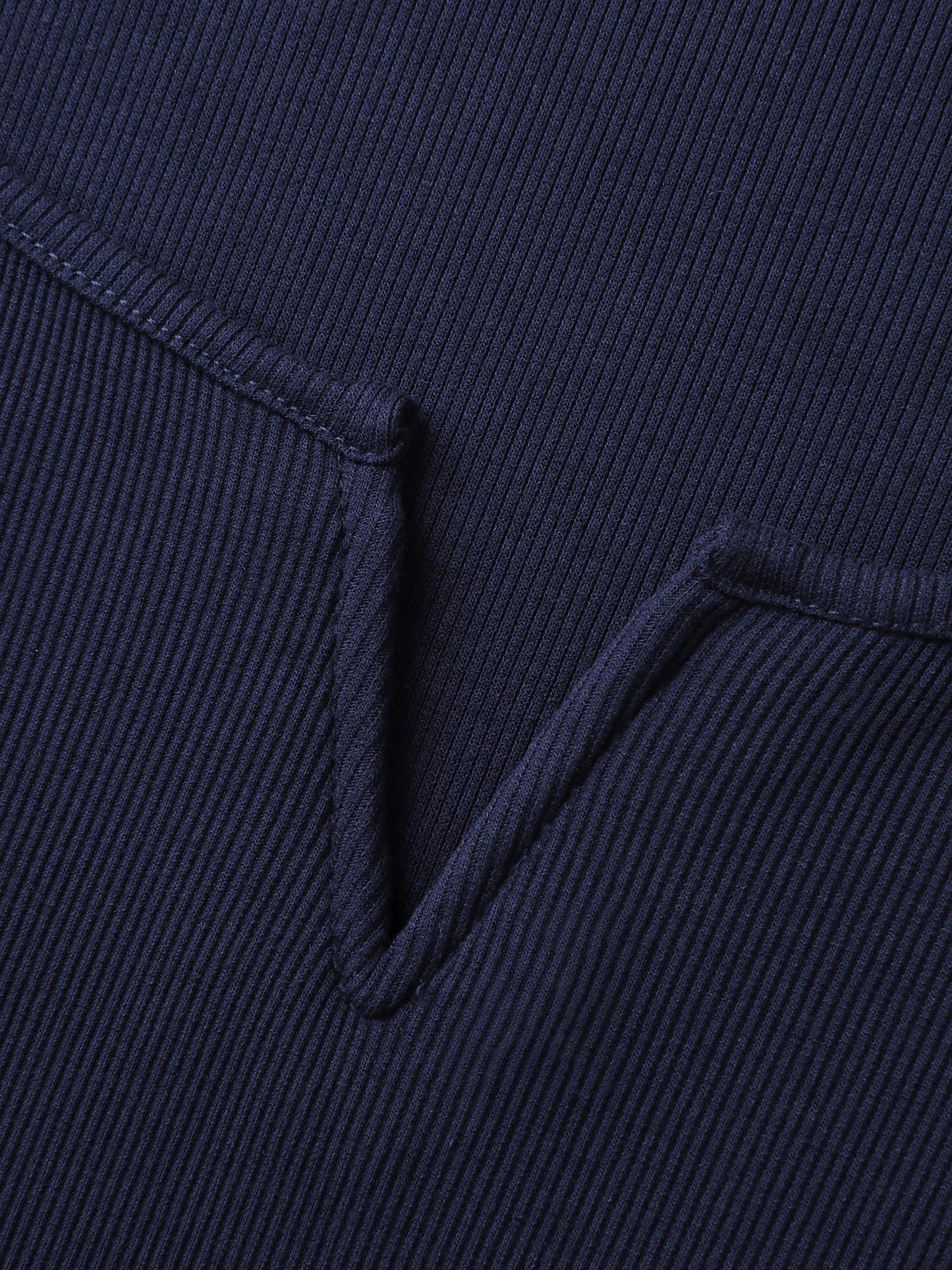Ribbed High Stretch Split Neck T-Shirt