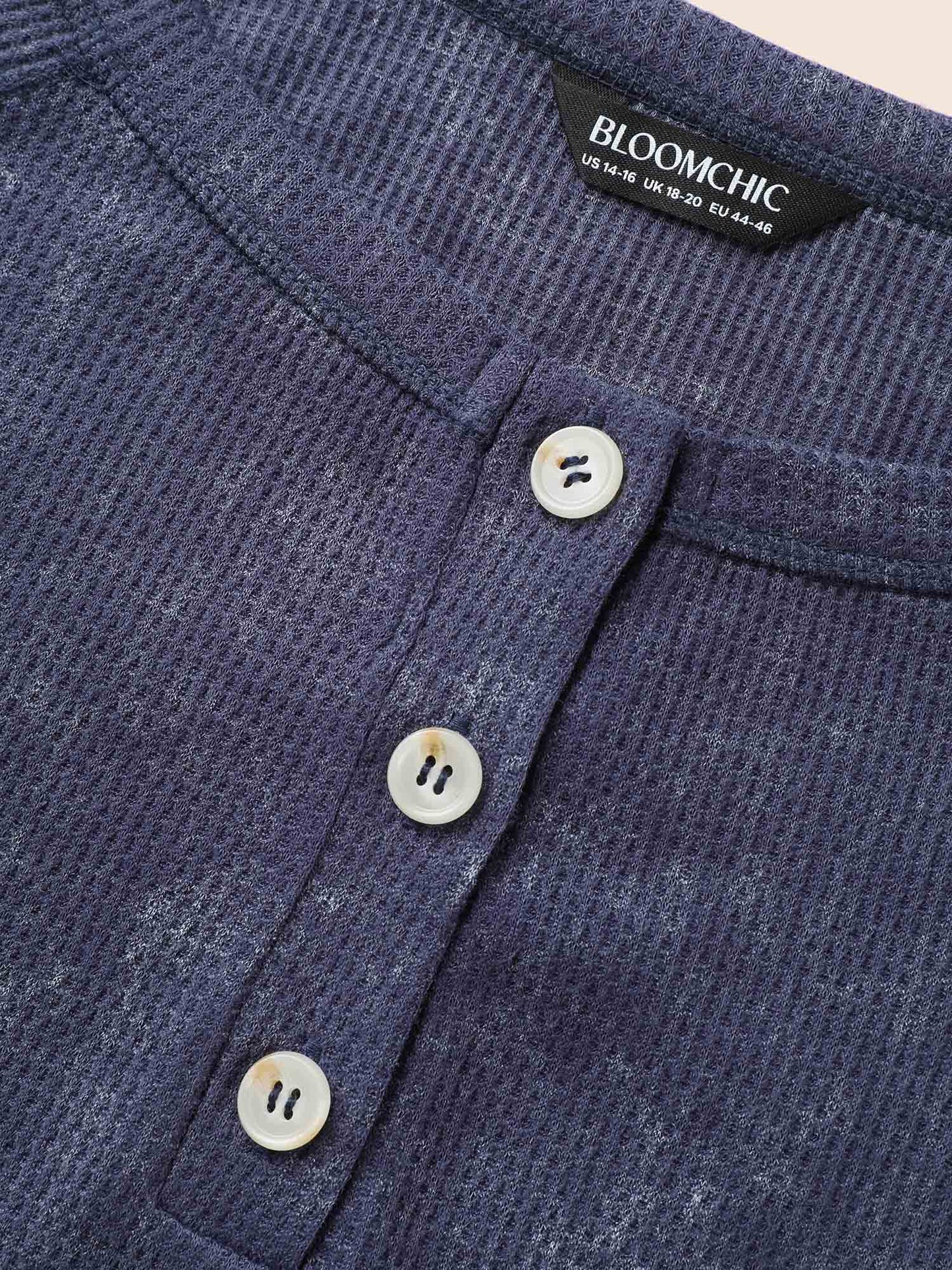 Waffle Weathering Front Placket T-shirt