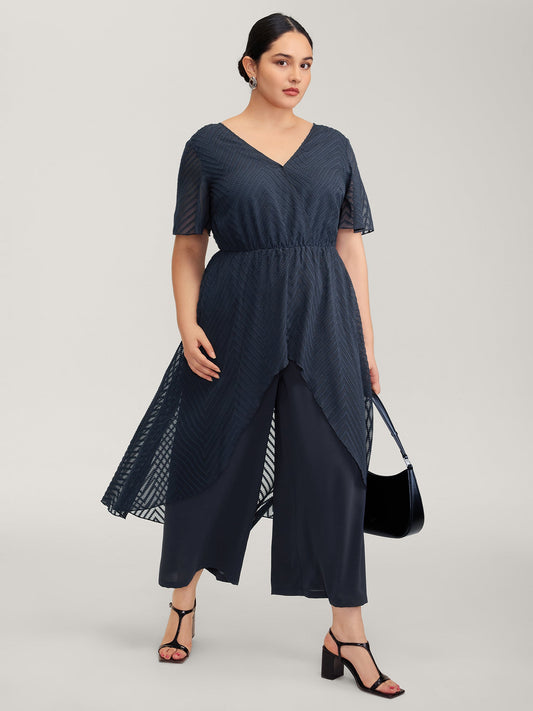 2-in-1 Tummy-Friendly Ruffled Jumpsuit