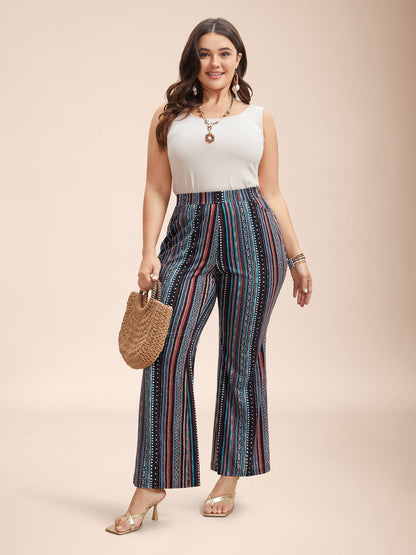 Floral Pattern Midi-Rise Bootcut Legging