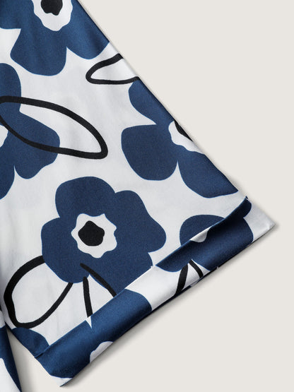 Floral Print Waist-Tie Blouse