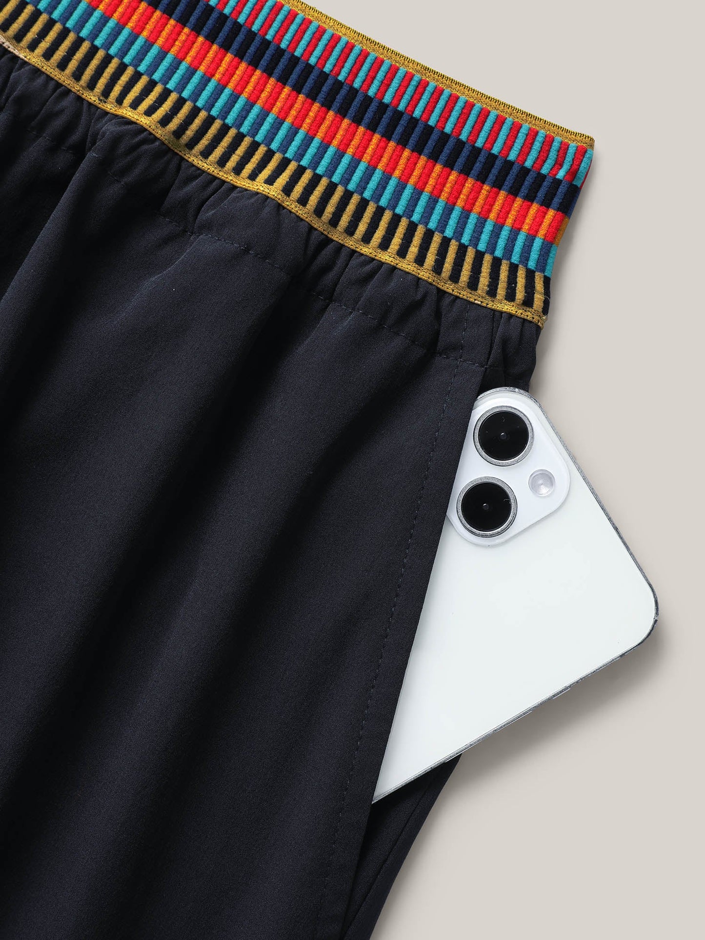 Colorful Thread Waist Wide-Leg Shorts