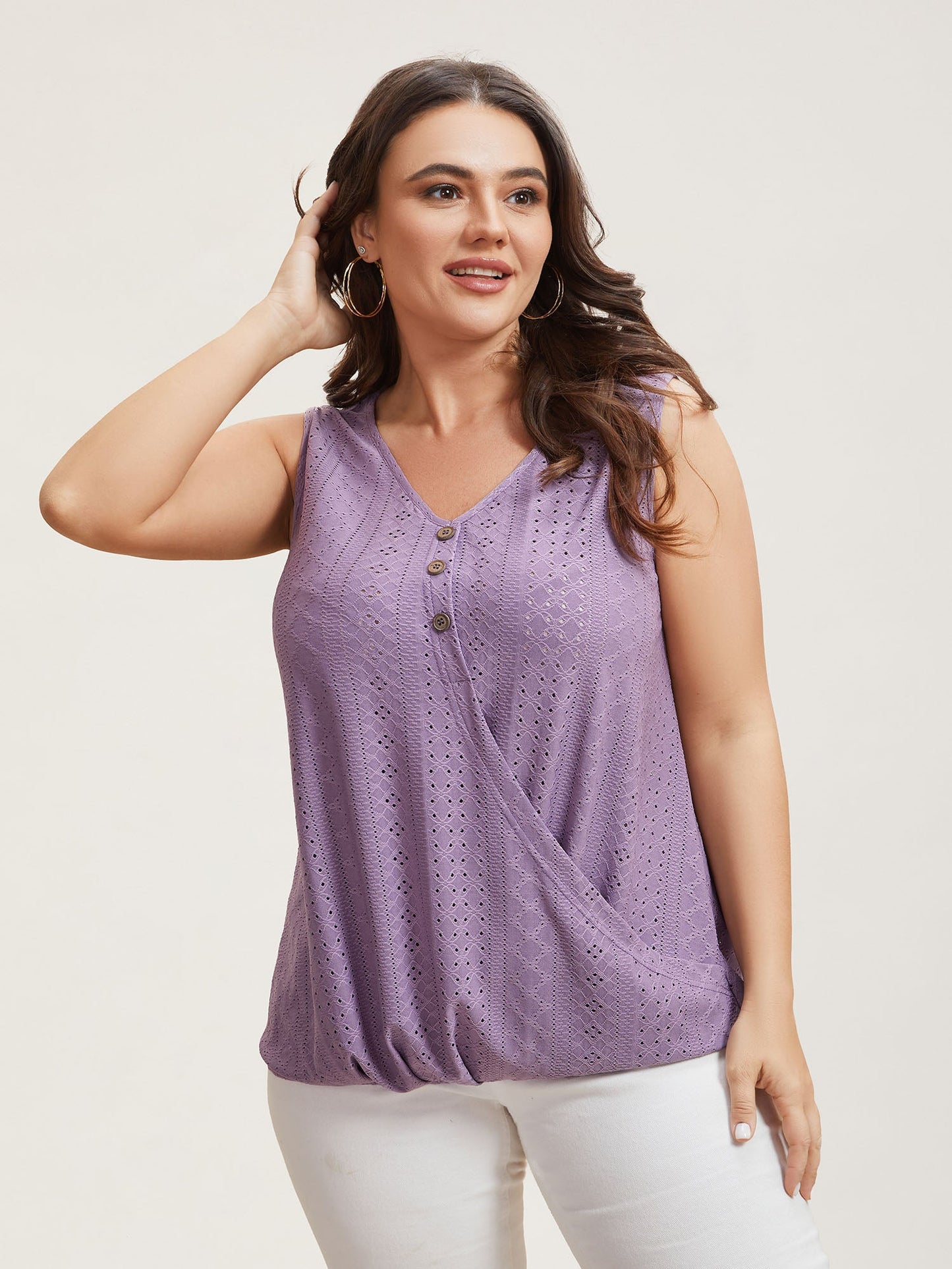 Textured Button-Front Vest