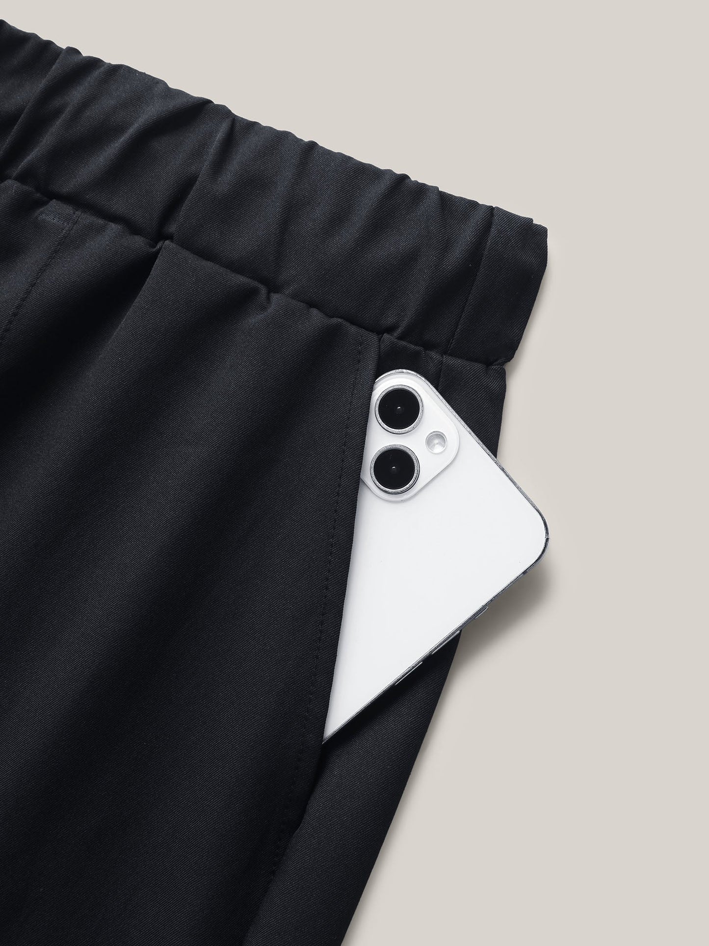Rolled Hem Straight-Leg Drawstring Shorts