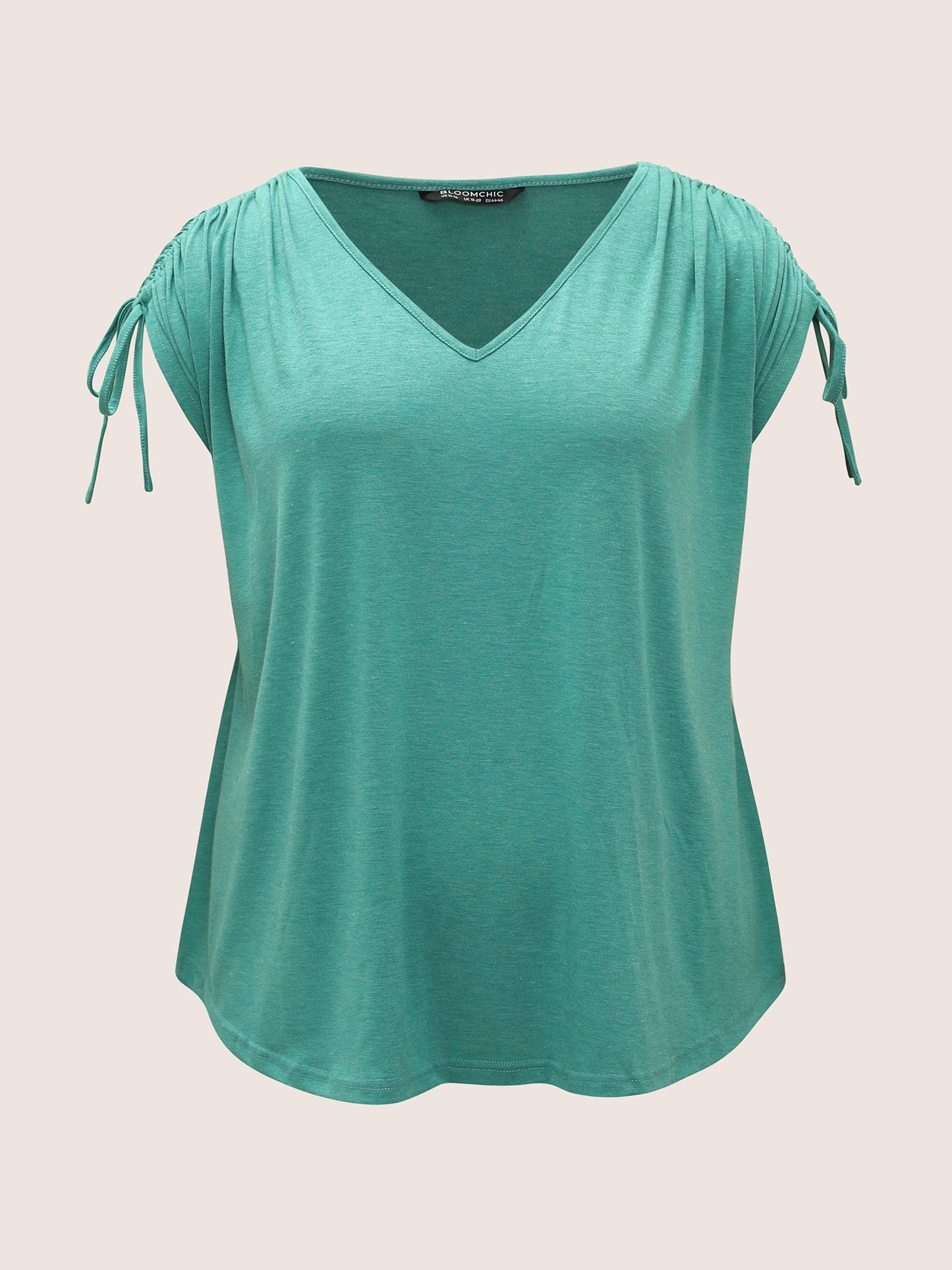 Solid Drawstring Dolman Sleeve T-shirt