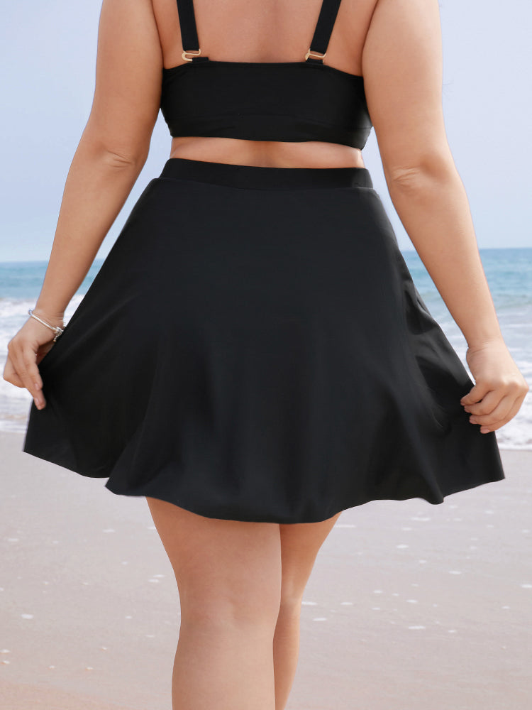 Twist Front Asymmetrical Swim Skirt
