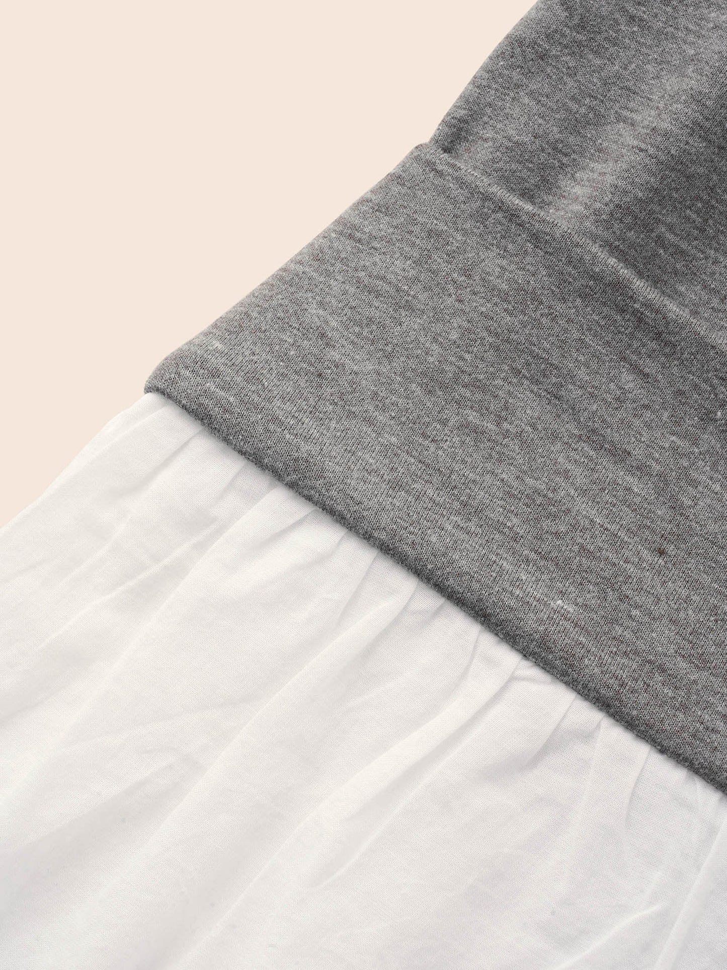 Contrast Patchwork Hooded Sweatshirt Dress