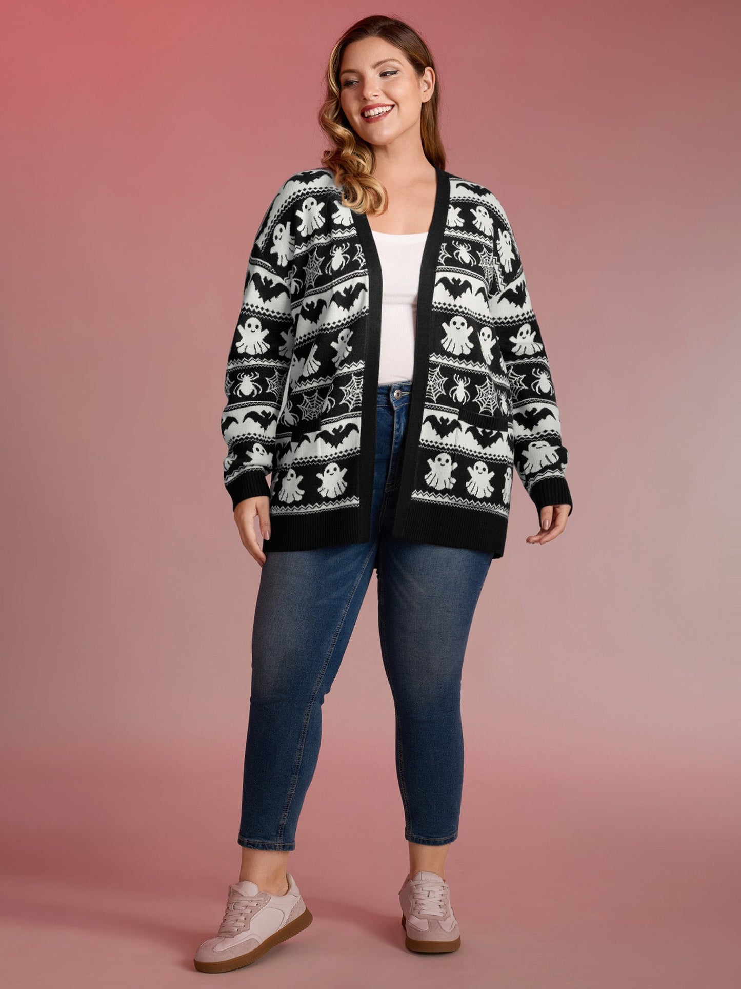 Halloween Elements Jacquard Knit Cardigan