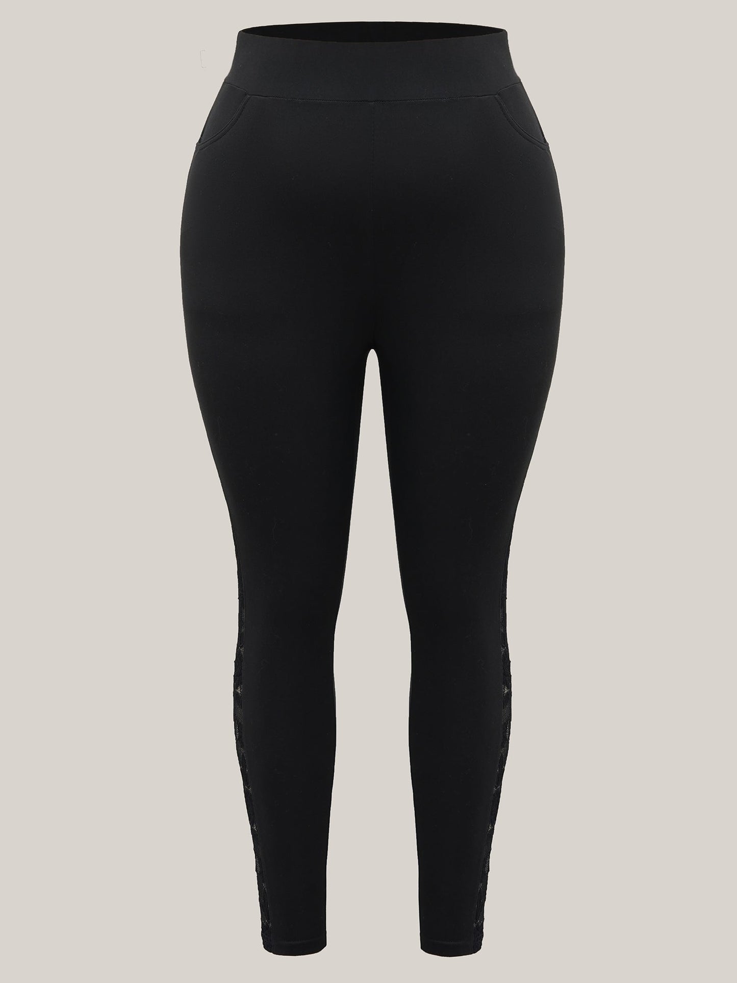 Lace Mid-Rise Tight Pants