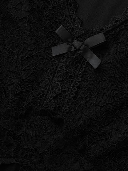 Lace Trim Waist Cut-Out Sleep Dress