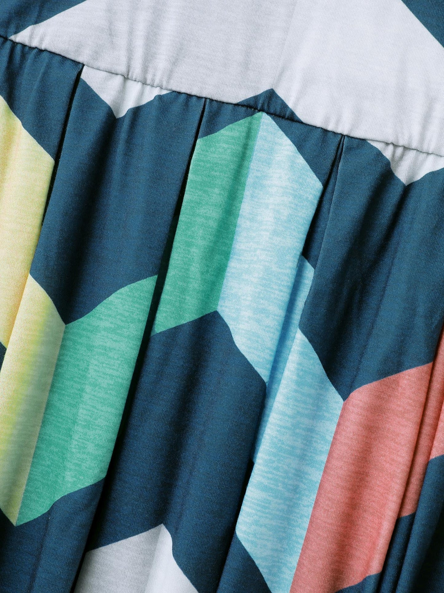 Colorful Wavy Stripes Cinched-Flared Midi Dress