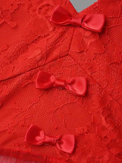 Heart Lace Mesh Split Hem Sleep Dress