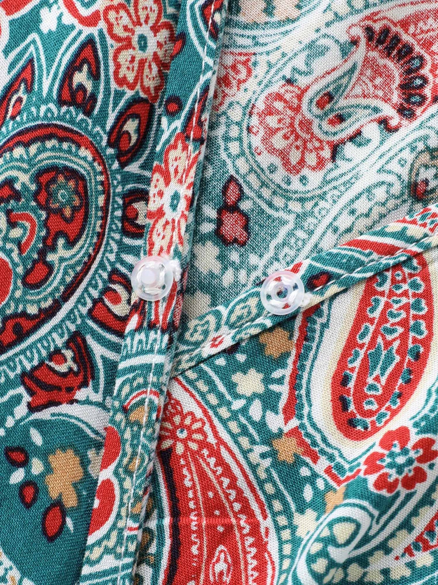 Paisley Print V-Neck Flared Sleeve Blouse