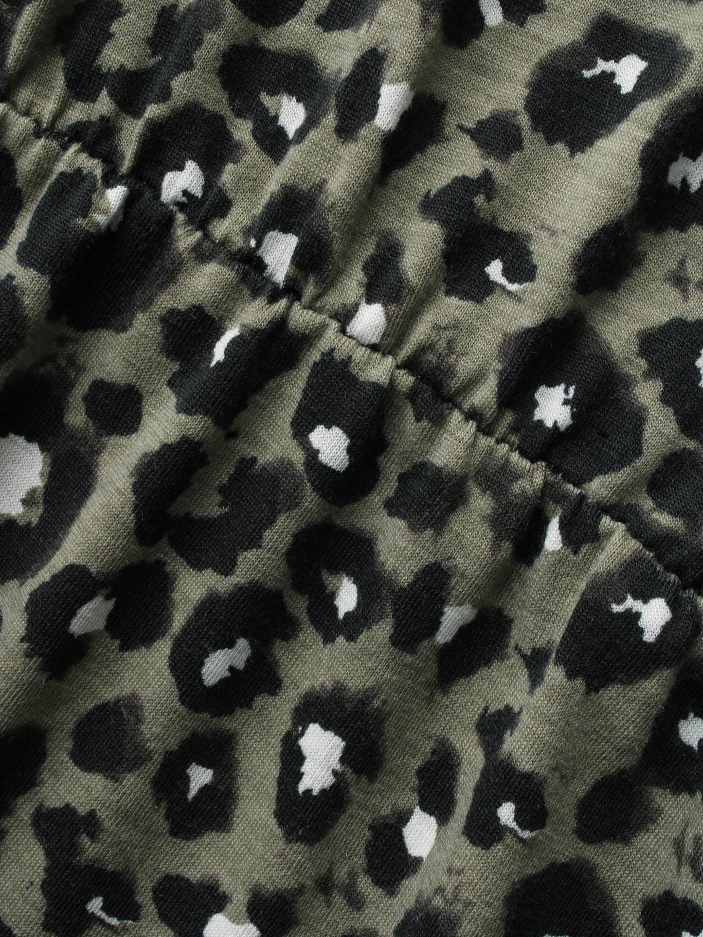 Round Neck Leopard Print Midi Dress