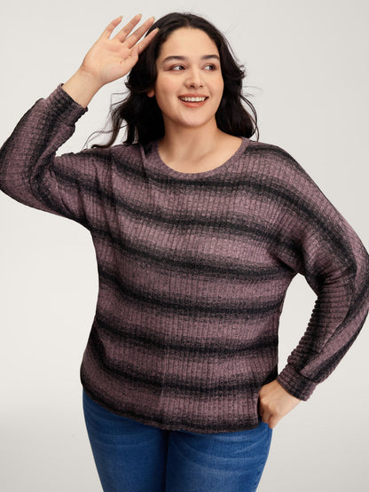 Textured Stripes Relaxed-Fit Sweatshirt