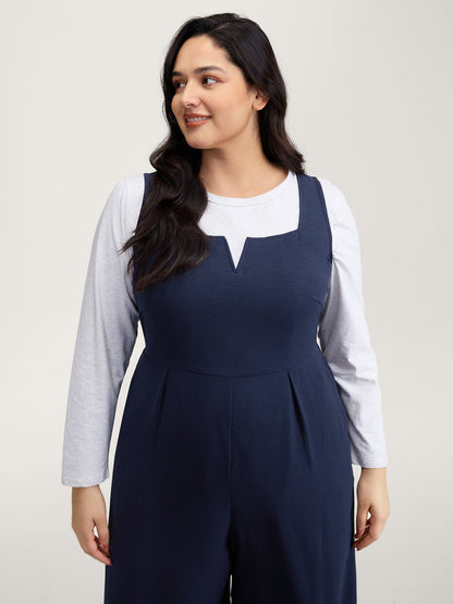 Hidden Zipper Pockets Wide-Leg Jumpsuit