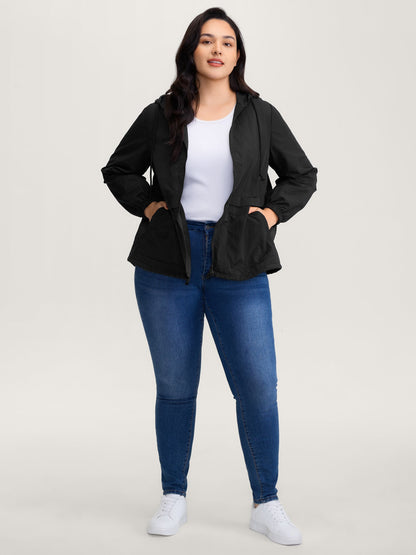 Water-Resistant Hooded Lined Zipper Jacket
