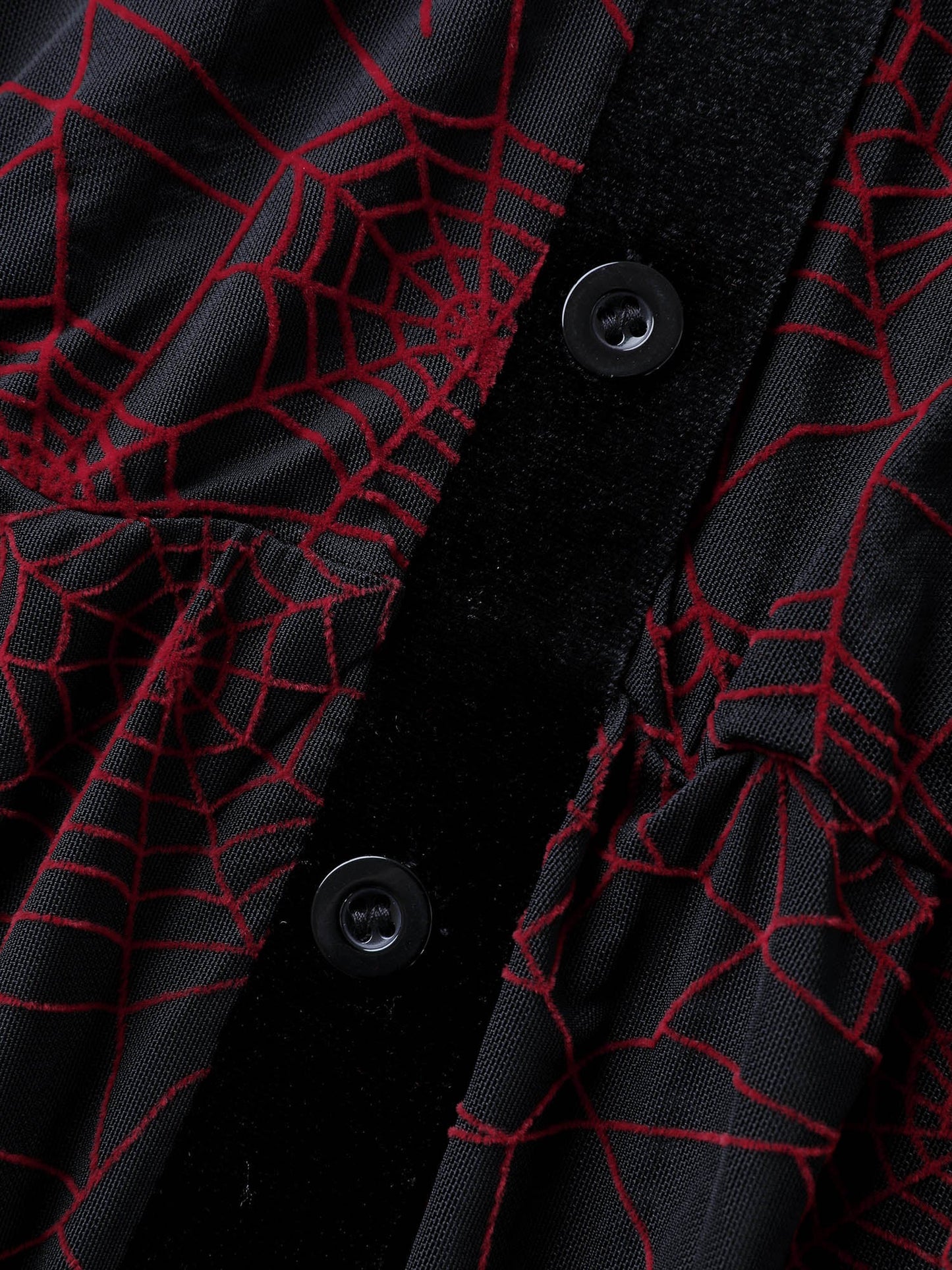 Spiderweb Halloween Flocked Contrast Top