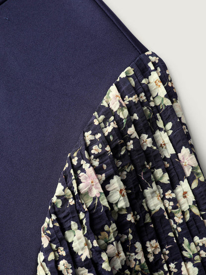 Floral Contrast Stretchy Knit Top