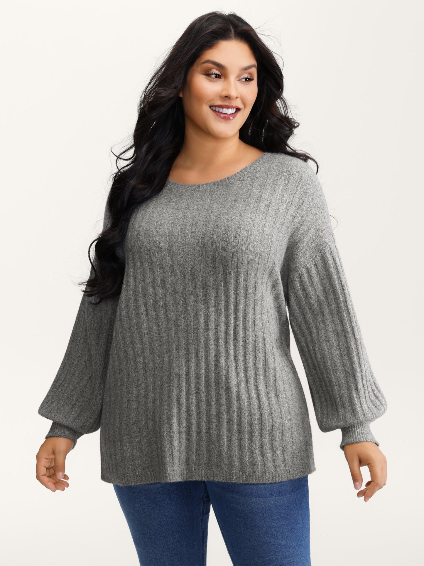 Back Bow-Tie Ribbed Texture Pullover
