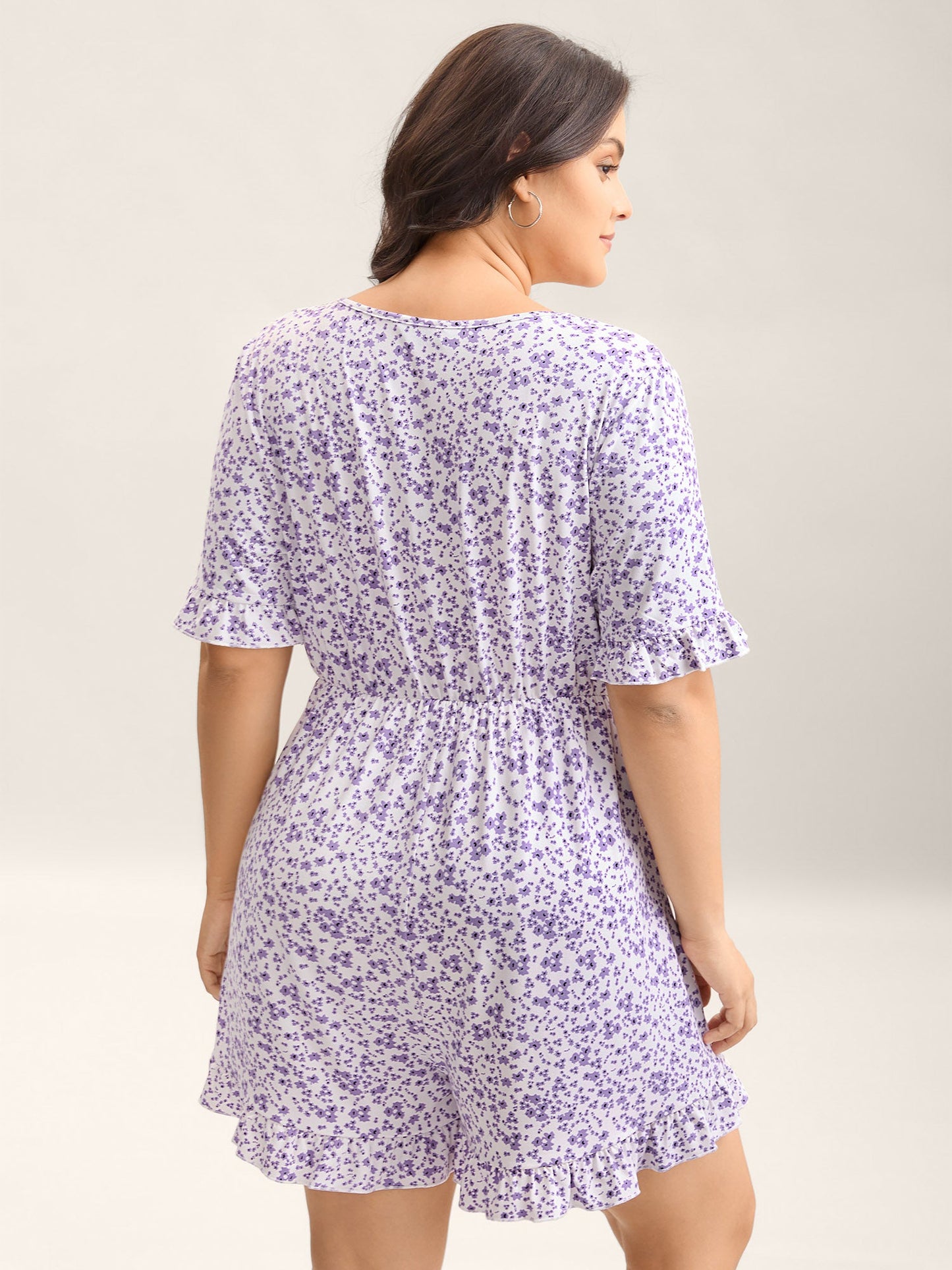Supersoft Ditsy Floral Print Pockets Romper