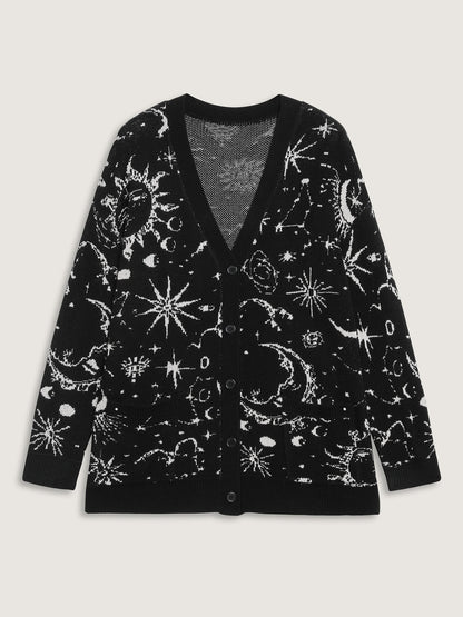 Halloween Elements Button Knit Cardigan