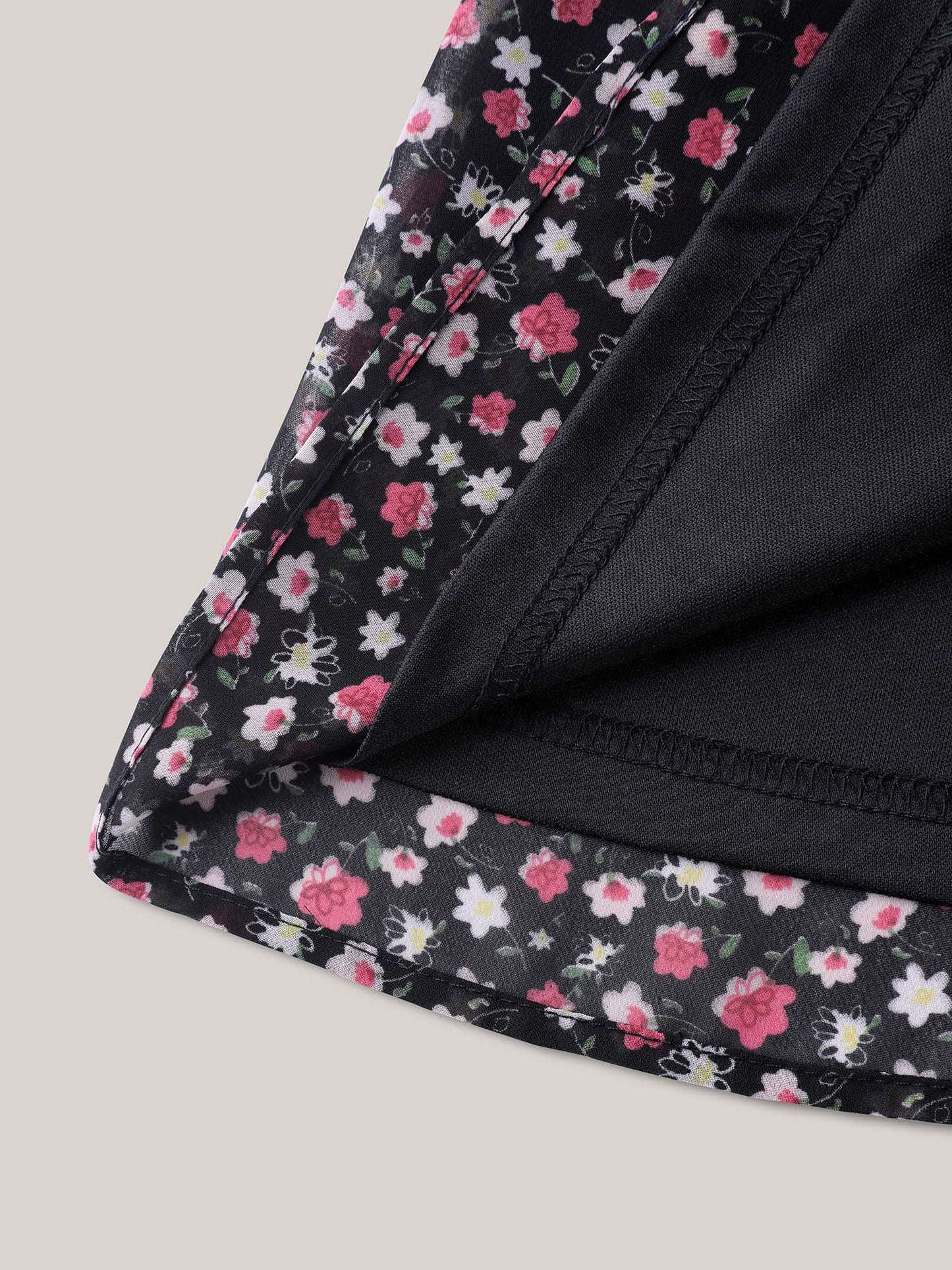 Floral Print Shirred Waist Cinched Shirt