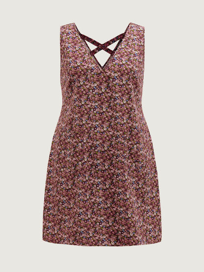 Velvety Thick Fabric Patch Pocket Midi Dress