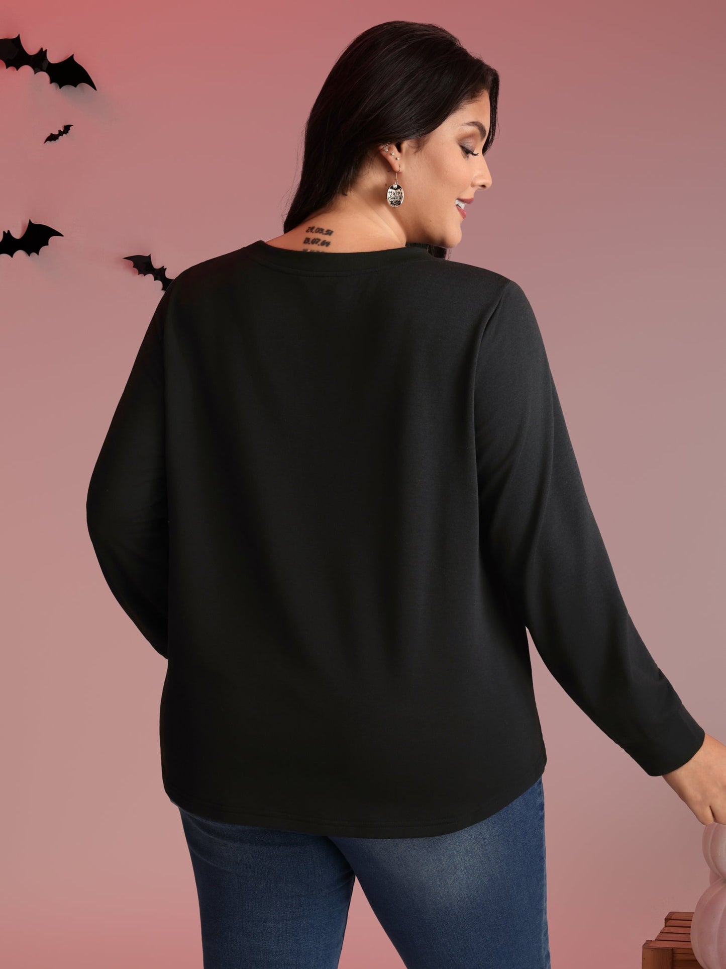 Happy Skeletons Embroidered Sequin Sweatshirt