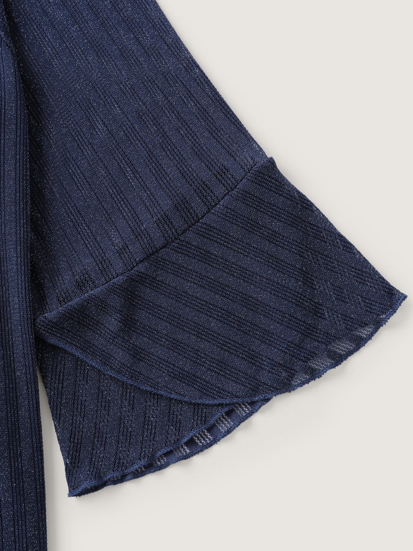Sheer Textured Pleated Front Knit Top