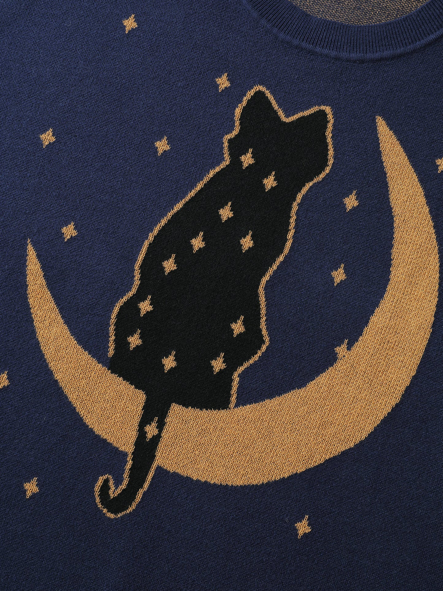Supersoft Cat Night Print Crewneck Pullover