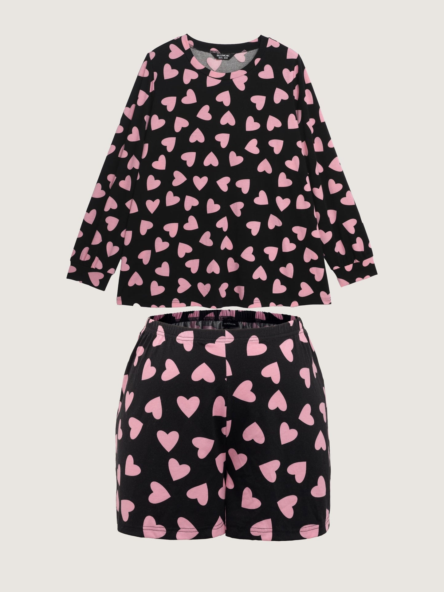 Sweet Hearts Stretchy Waist Knit Loungewear Set