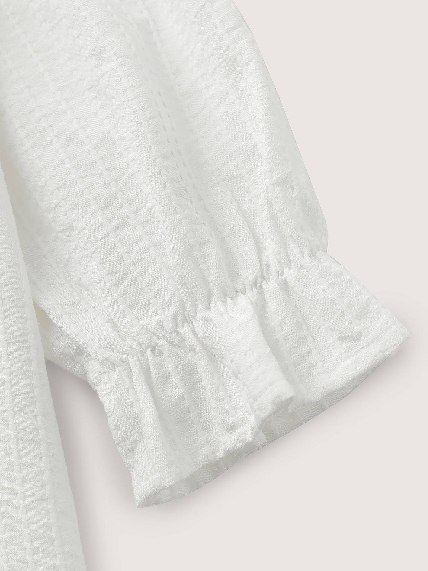 Textured Doll-Collar Button Detail Blouse