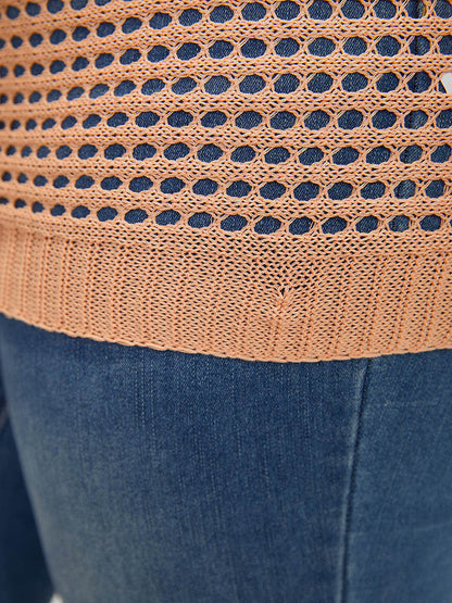 UltraCool Solid Hollow Out Batwing Sleeve Pullover