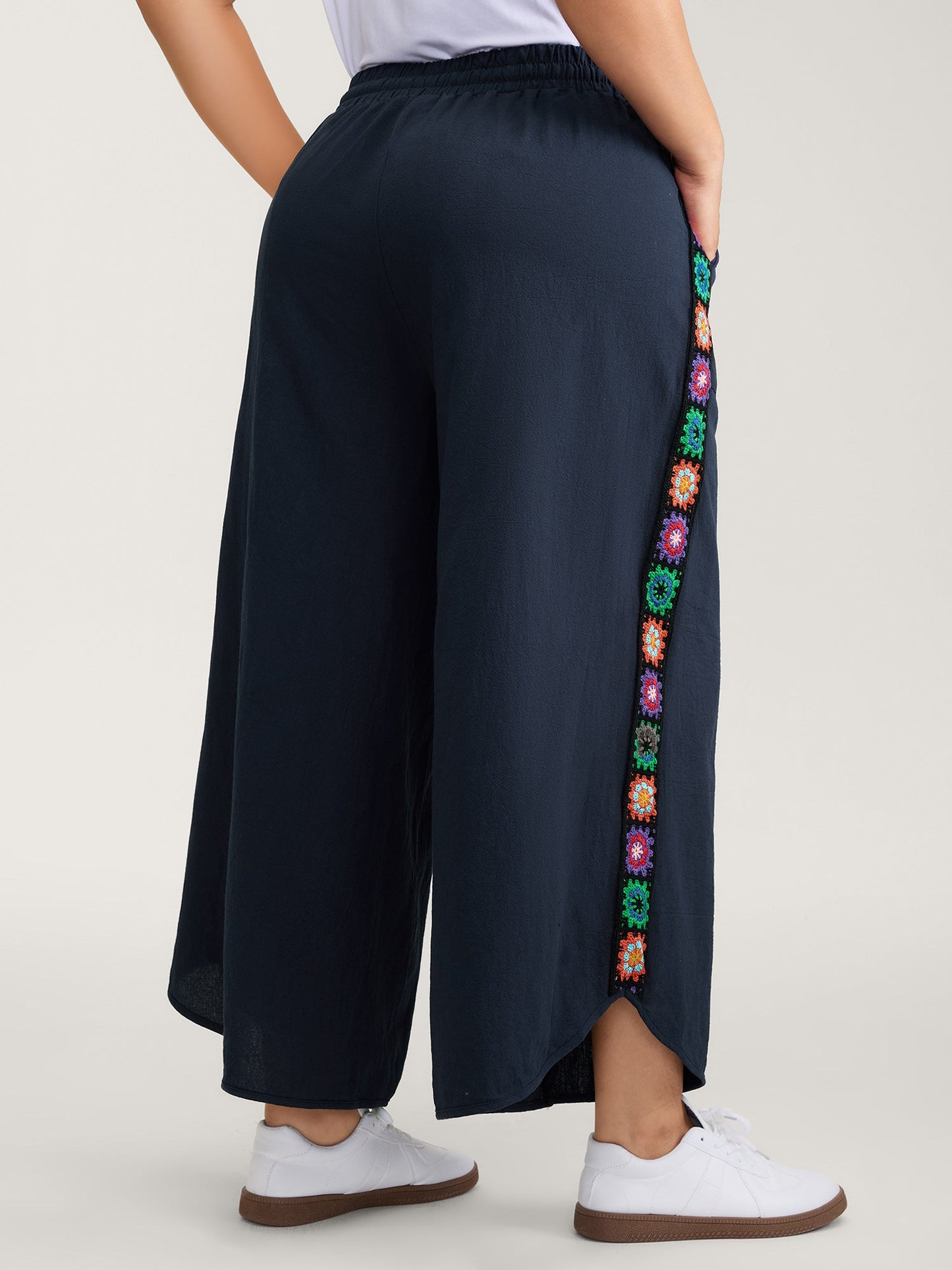 Waist Drawstring Wide-Leg Pants