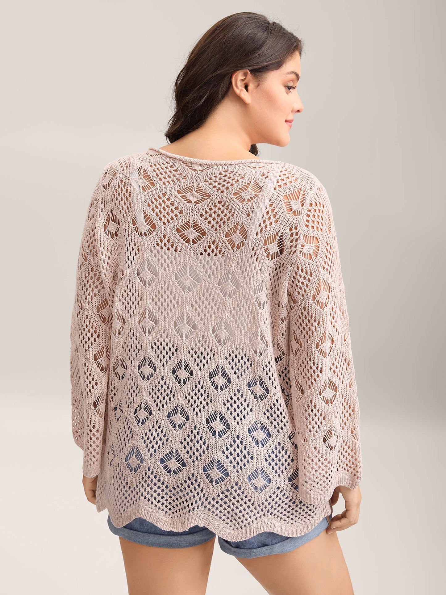 Cut Out Textured Feel Pullover