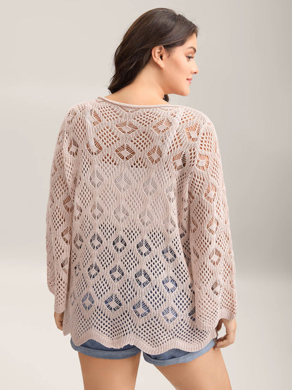 Cut Out Textured Feel Pullover
