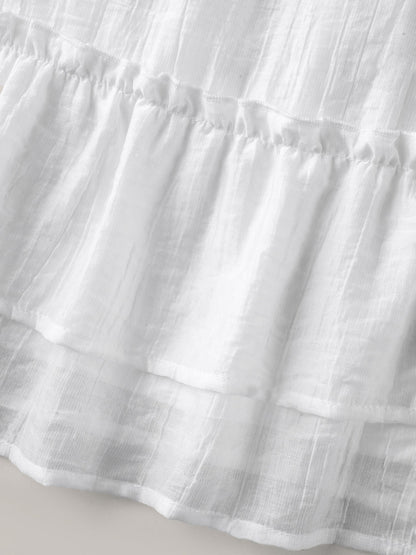 Layered Ruffled Hem Plain Knit Top