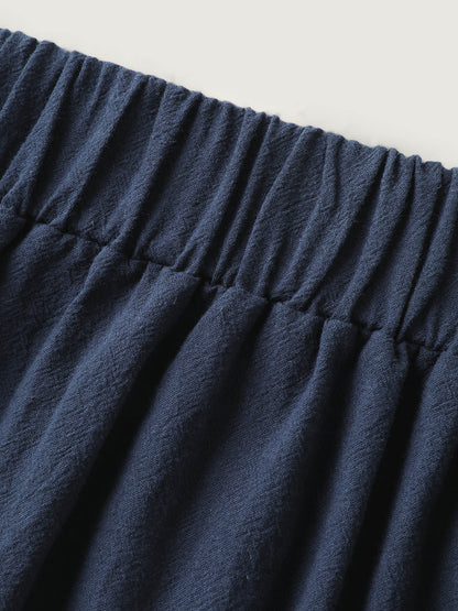 Solid Button Detail Midi Skirt