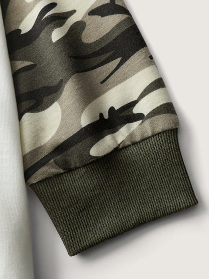 Camouflage Contrast Animal Print Sweatshirt