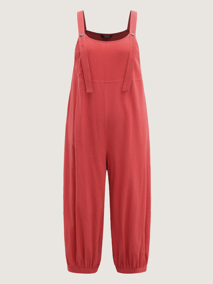 Pure Cotton Harem Pants Adjustable Jumpsuit