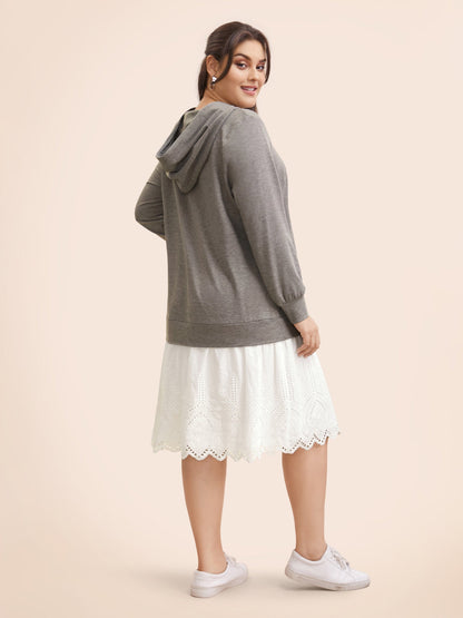 Contrast Patchwork Hooded Sweatshirt Dress