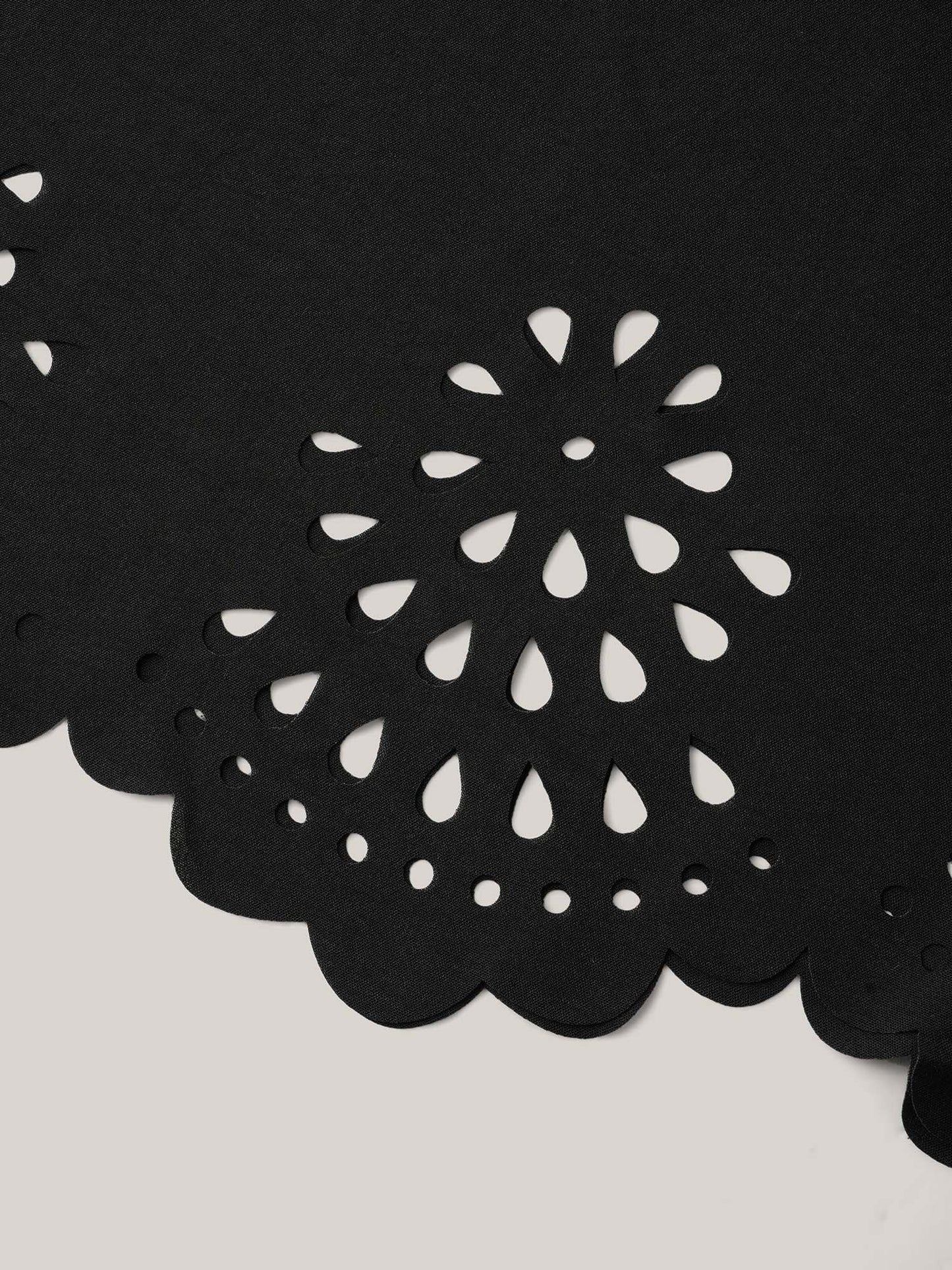 Scalloped Laser Cut Pockets Maxi Dress