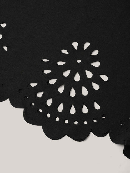 Scalloped Laser Cut Pockets Maxi Dress