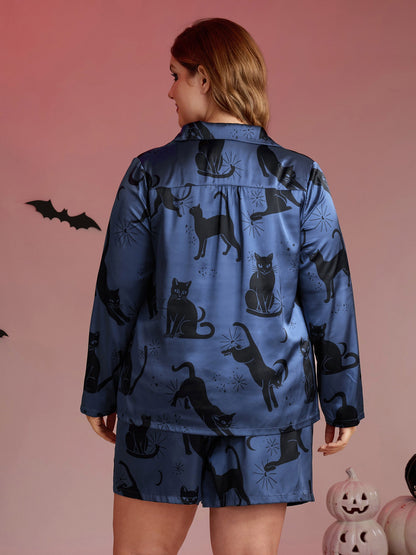 Cats Pockets Stretchy Print Co-ord Set