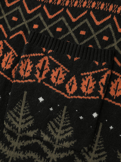 Fox in Forest Contrast Knit Cardigan