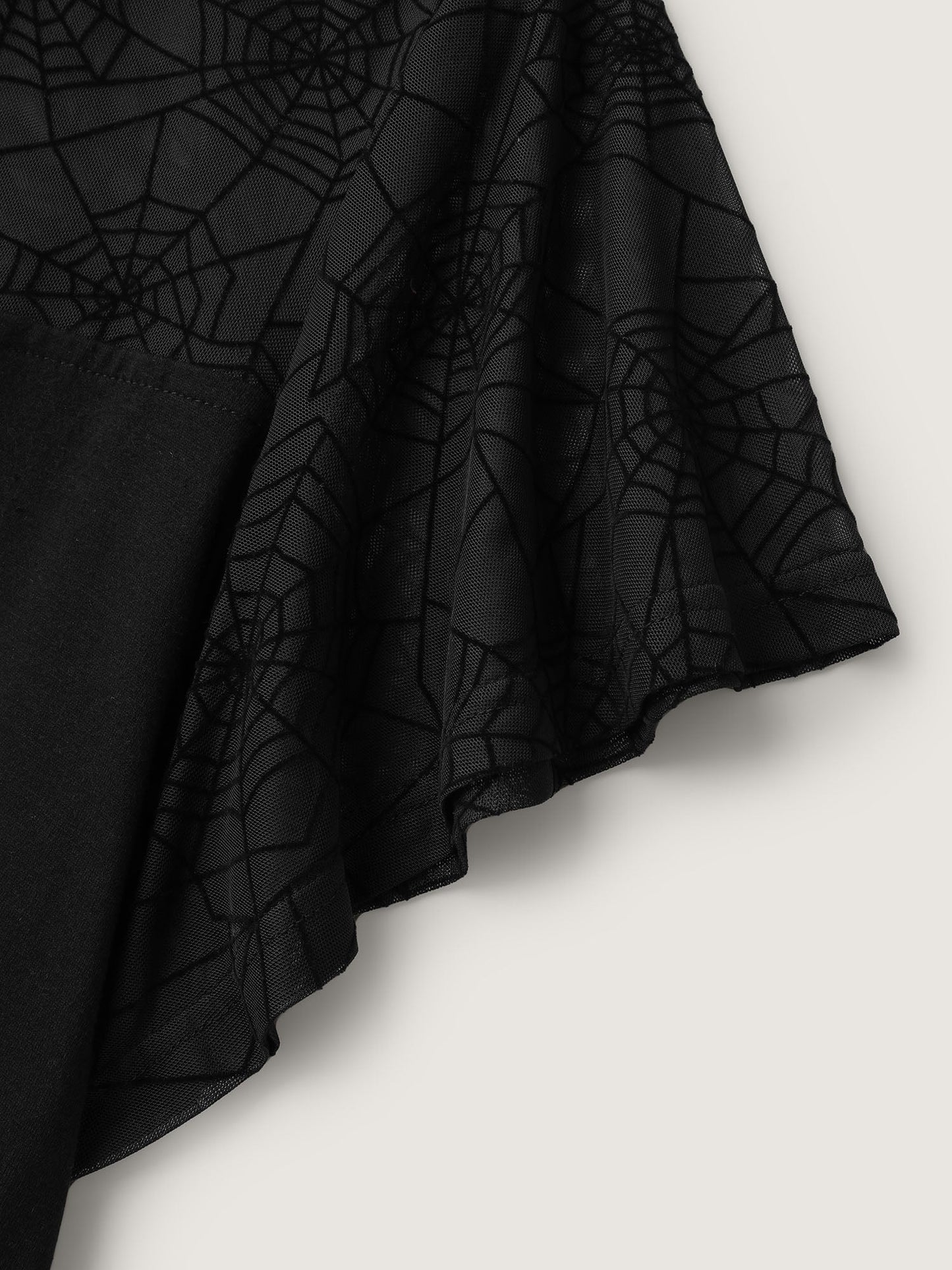 Sheer Neckline Tie Ruffled Sleeve T-Shirt