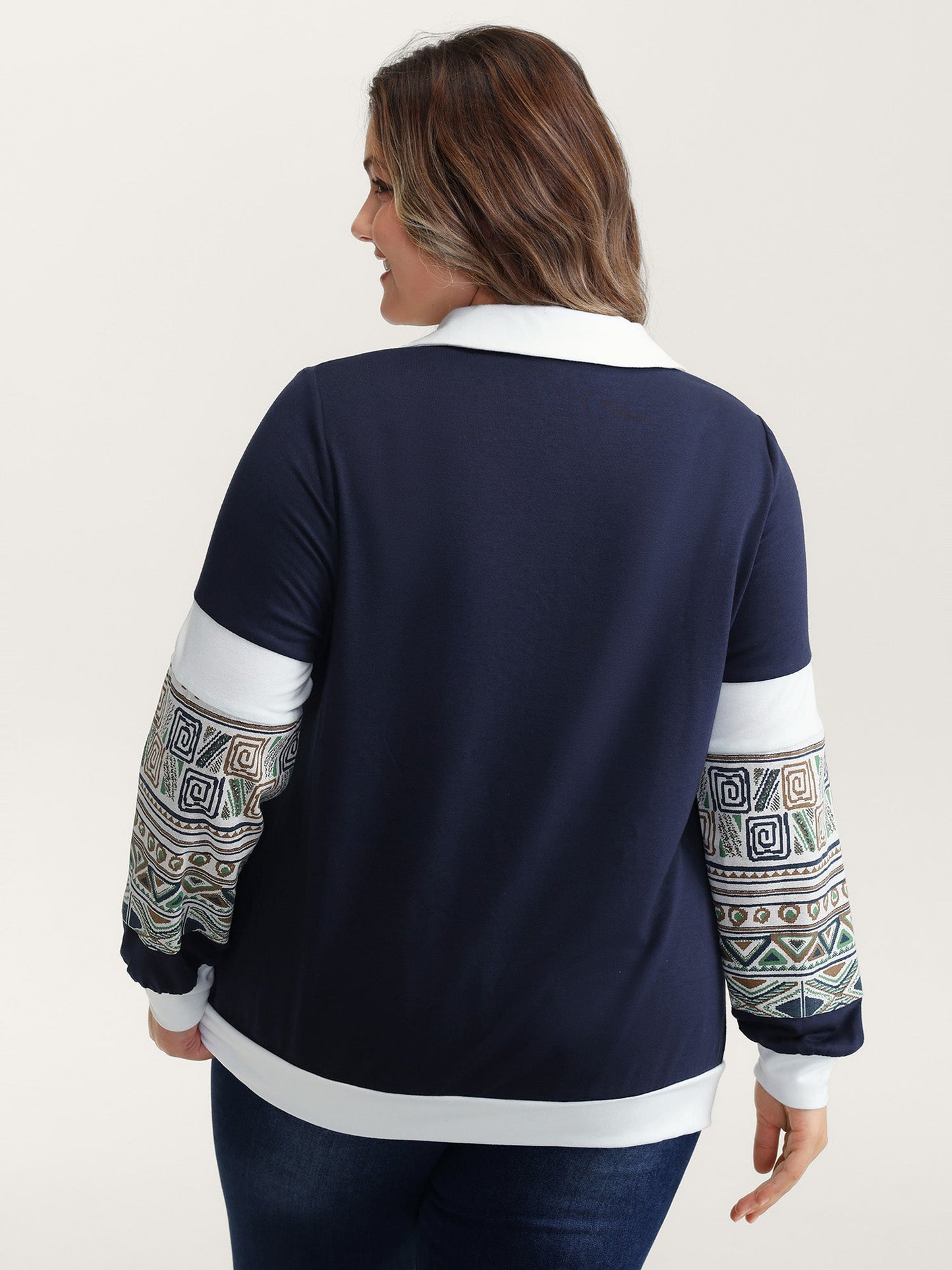 Supersoft Color Contrast Collar Sweatshirt