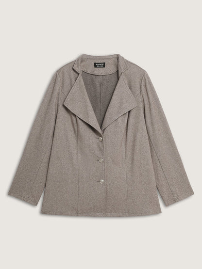 Herringbone Pattern Cinched-Waist Jacket