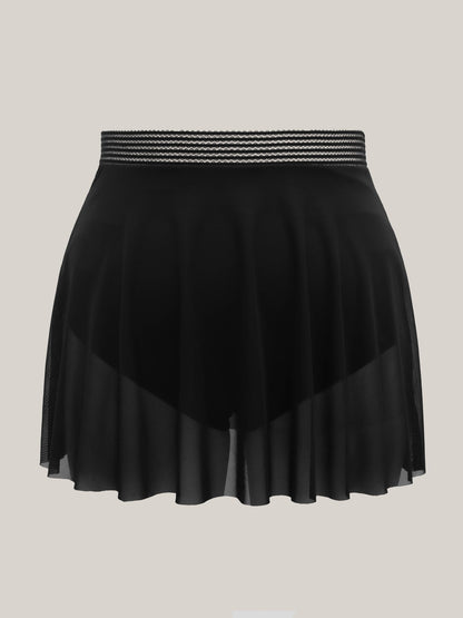 Mesh Webbed Flared Swim Bottoms